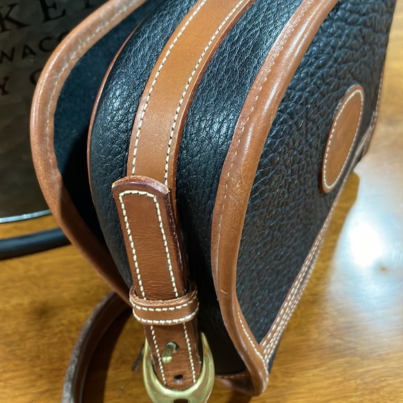 VTG DOONEY & BOURKE Marble Black/Tan LEATHER Green Tag Bag - Picture 4 of 9